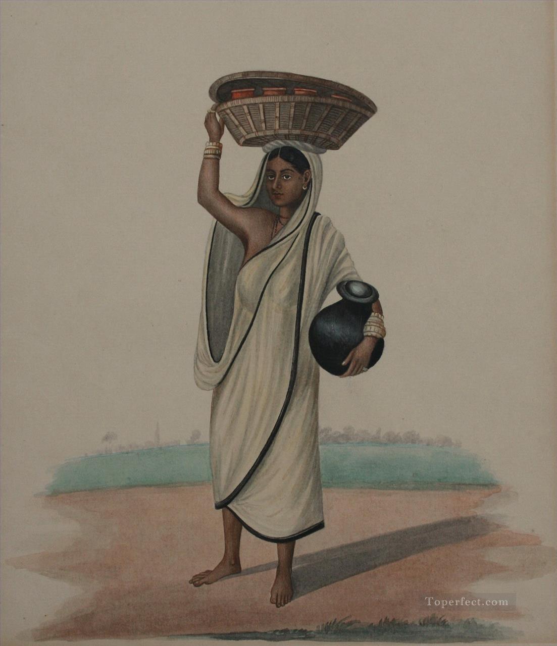 Milk woman from a wealthy European household Indian Oil Paintings